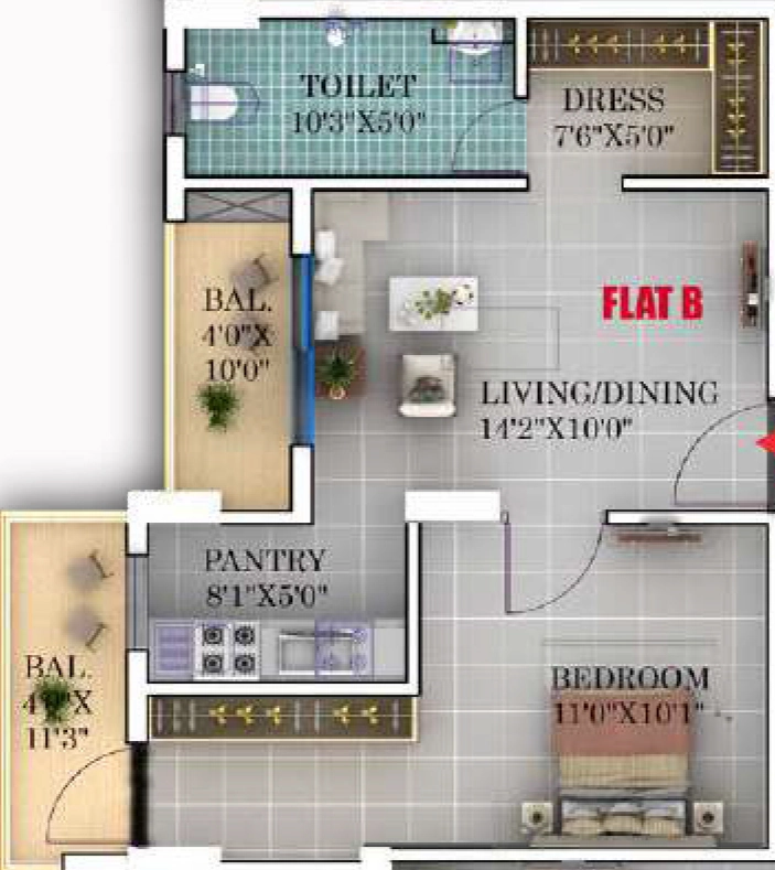 1 BHK Flat in Nisith Oak Valley in Namkum, Ranchi - Image 905955