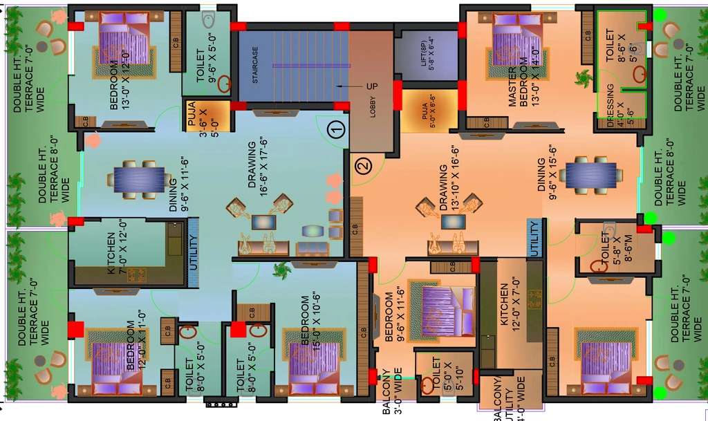 Floor Plan of Panchratna Pareek Square in Upper Bazar, Ranchi - Image 375318