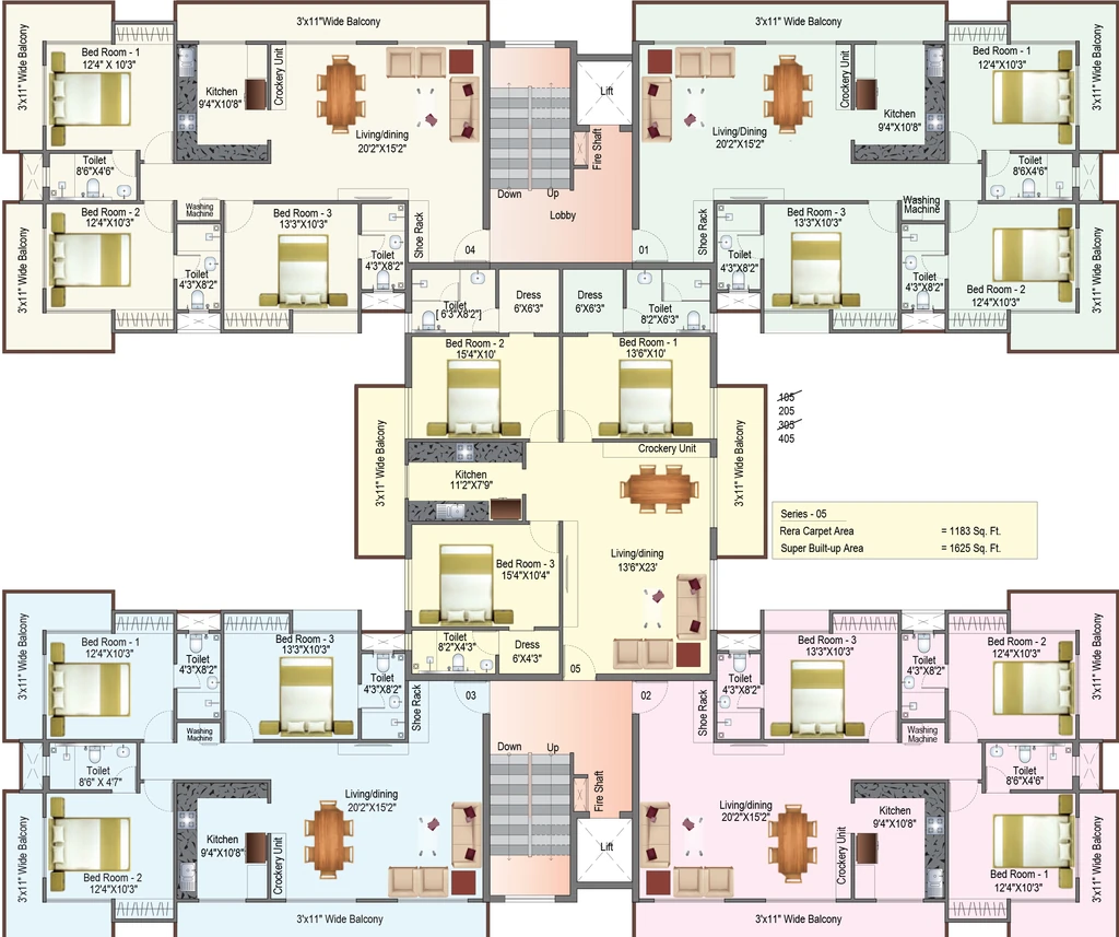 Floor Plan of Rameshwaram Shree Radhe Apartment in Namkum, Ranchi - Image 375339