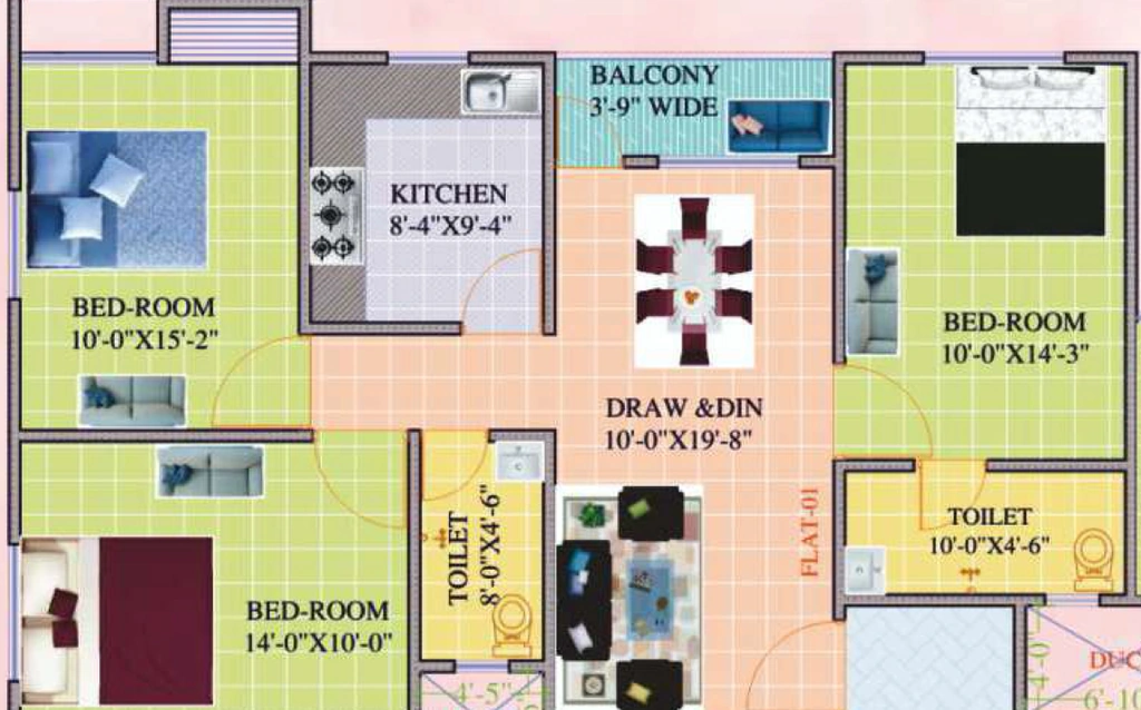 3 BHK Flat in Srijan Heritage in Namkum, Ranchi - Image 905972