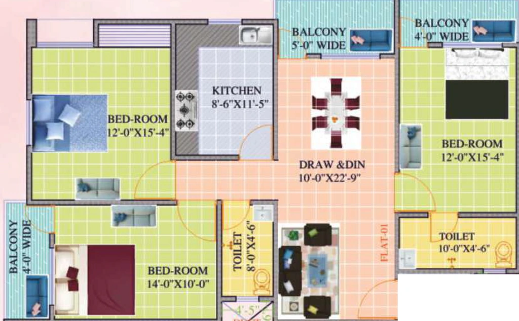 3 BHK Flat in Srijan Heritage in Namkum, Ranchi - Image 905974
