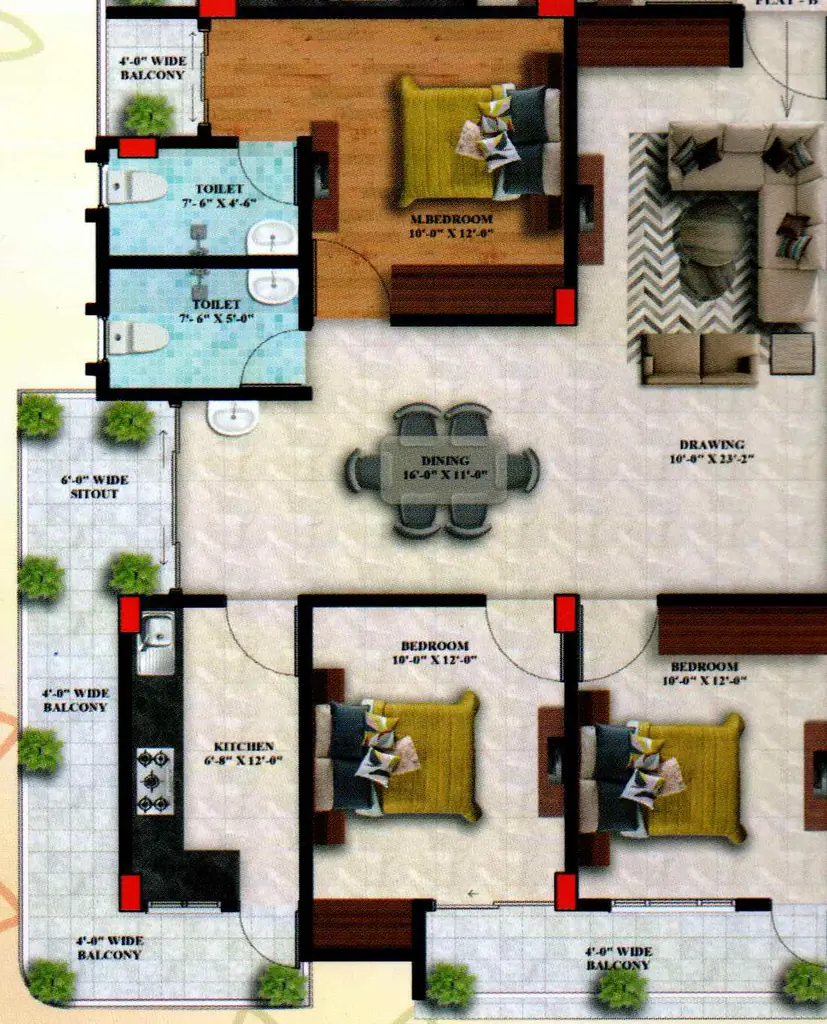 3 BHK Flat in Universe Vandna Palace in Morabadi, Ranchi - Image 905976