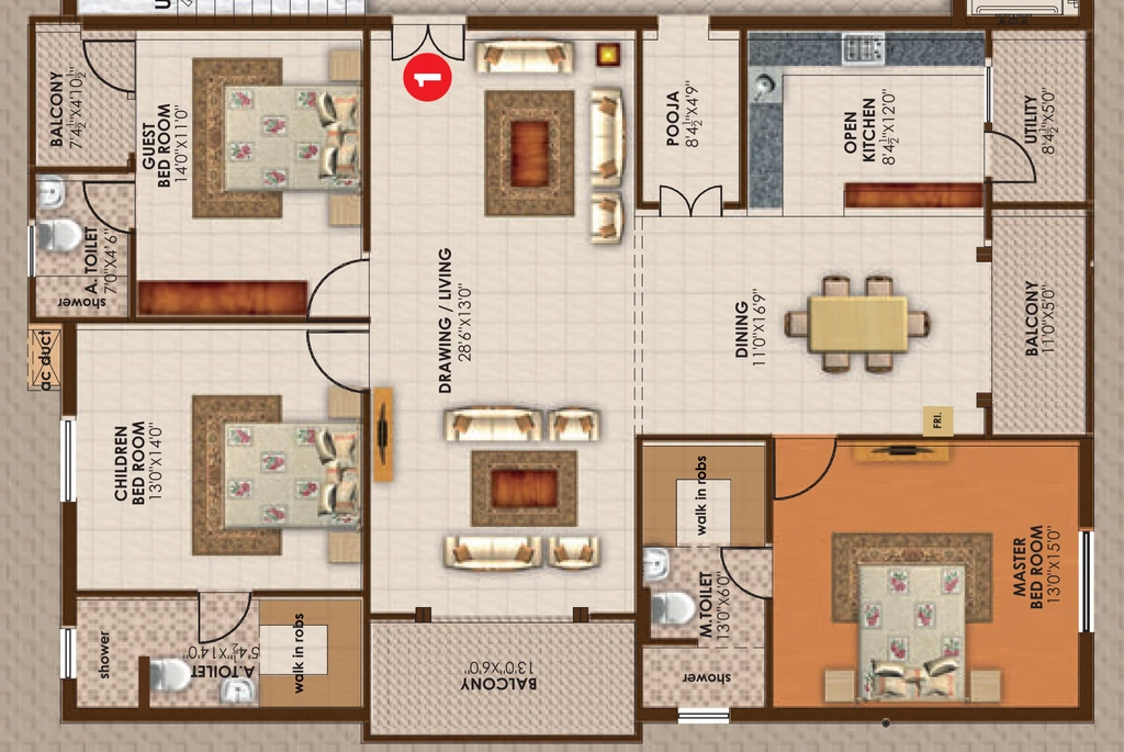 3 BHK Flat in R R Star Home in Film Nagar, Hyderabad - Image 906009