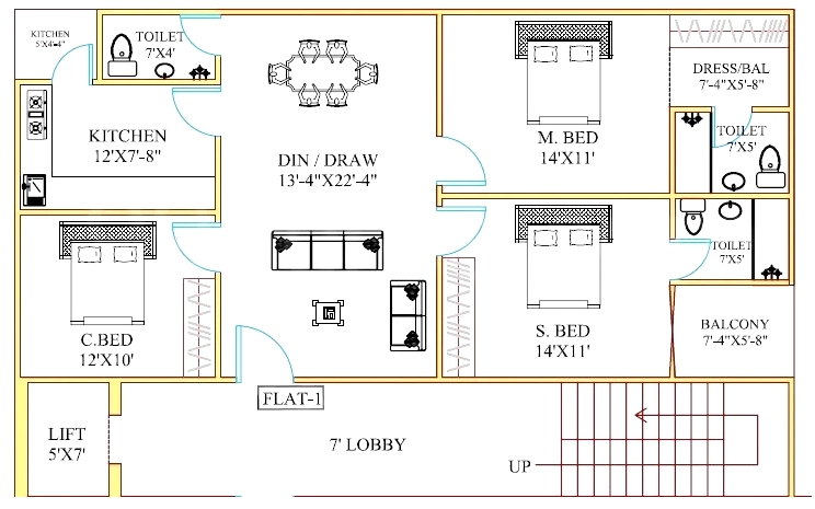 3 BHK Flat in RS Engineers Jaya Hilltop in Jubilee Hills, Hyderabad - Image 905988