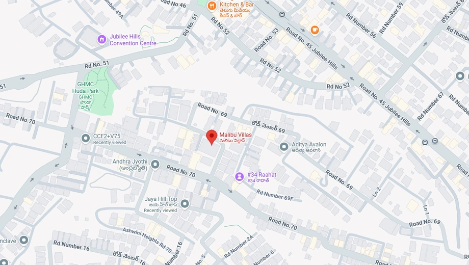 Location of S Square Malibu in Jubilee Hills, Hyderabad - Image 375372