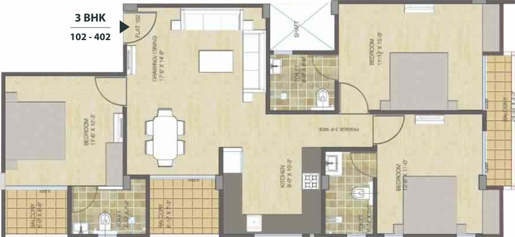 3 BHK Flat in Elegant Wonder in Tagore Nagar, Jaipur - Image 905994