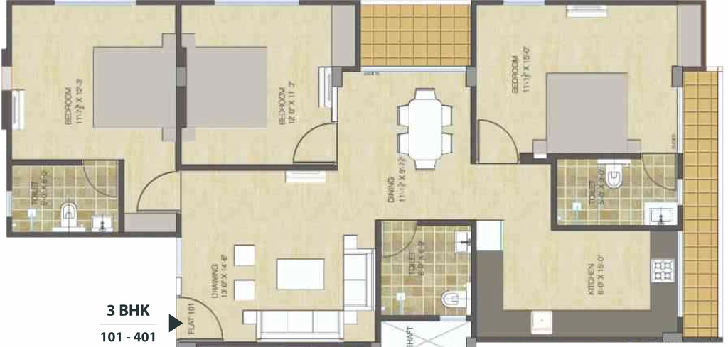 3 BHK Flat in Elegant Wonder in Tagore Nagar, Jaipur - Image 905995