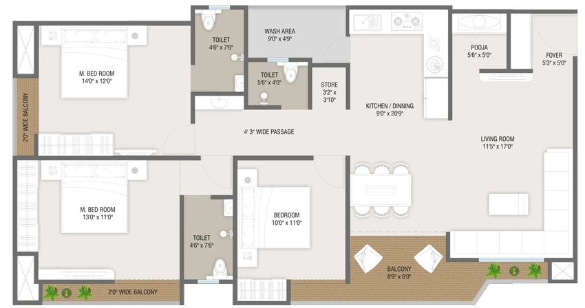 3 BHK Flat in Aarchi Hari Darshan Prime in Chhani, Vadodara - Image 906050