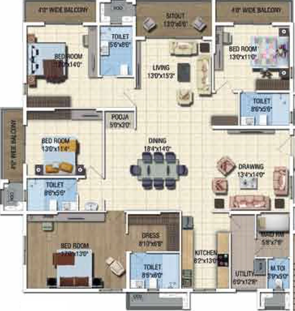 3 BHK Flat in Sattva Magnus Shaikpet in Jubilee Hills, Hyderabad - Image 906056