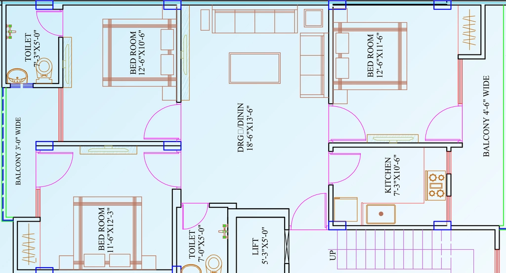 3 BHK Flat in Aadhar Shree Vinayak Residency in Ajmer Road, Jaipur - Image 906058