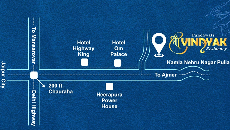 Location of Aadhar Shree Vinayak Residency in Ajmer Road, Jaipur - Image 375518