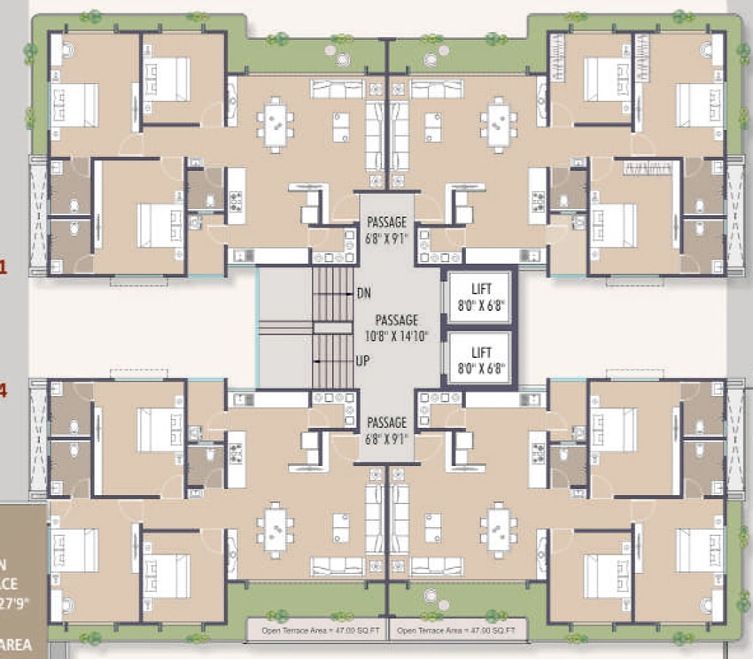 Floor Plan of Shree Shyama Serene in Sevasi, Vadodara - Image 375544