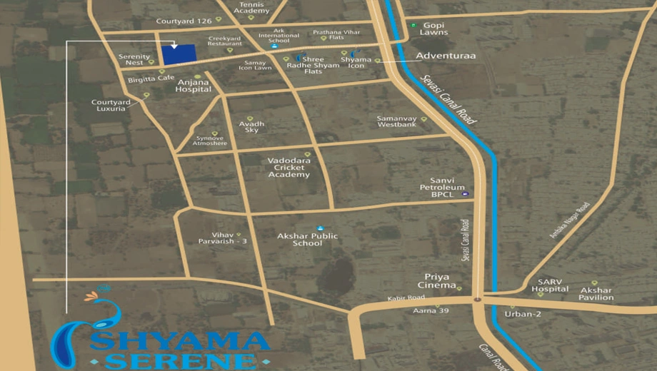 Location of Shree Shyama Serene in Sevasi, Vadodara - Image 375543