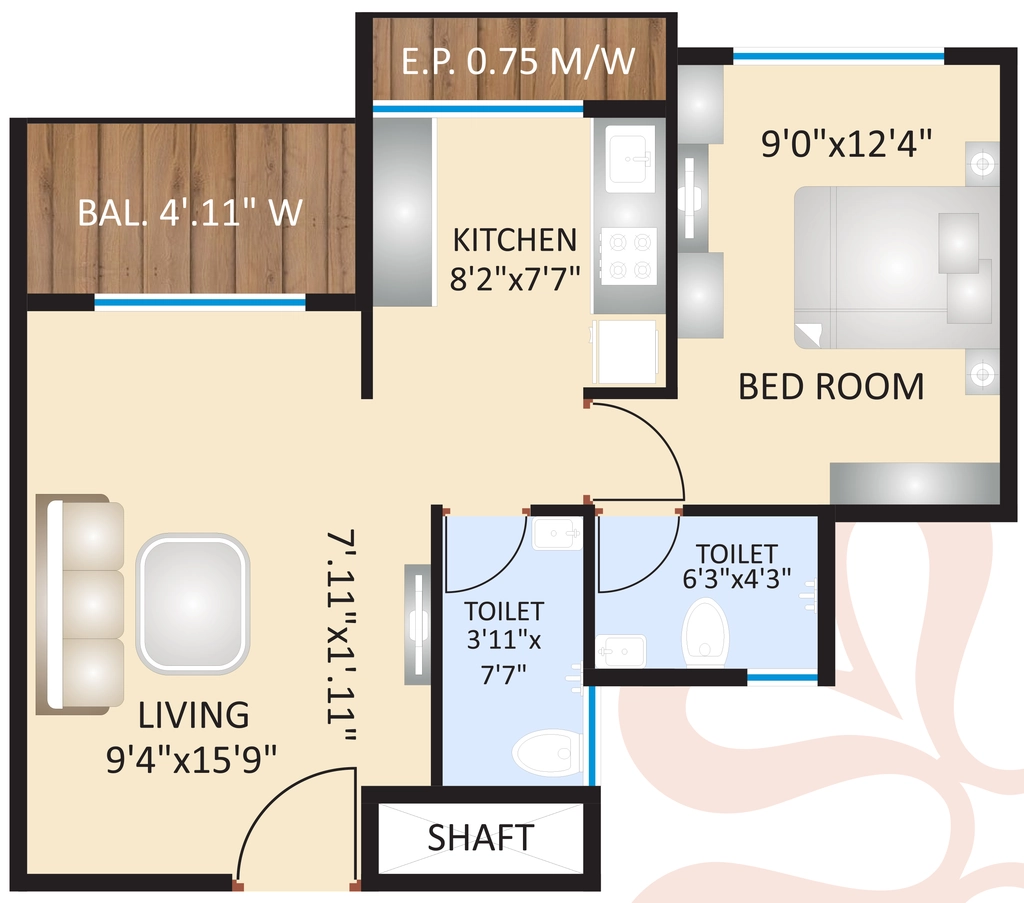 1 BHK Flat in Om Ved Heights in Badlapur East, Thane - Image 906075