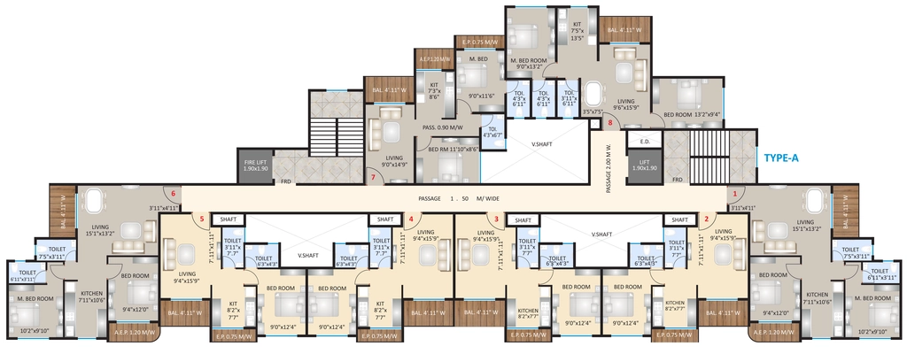 Floor Plan of Om Ved Heights in Badlapur East, Thane - Image 375561