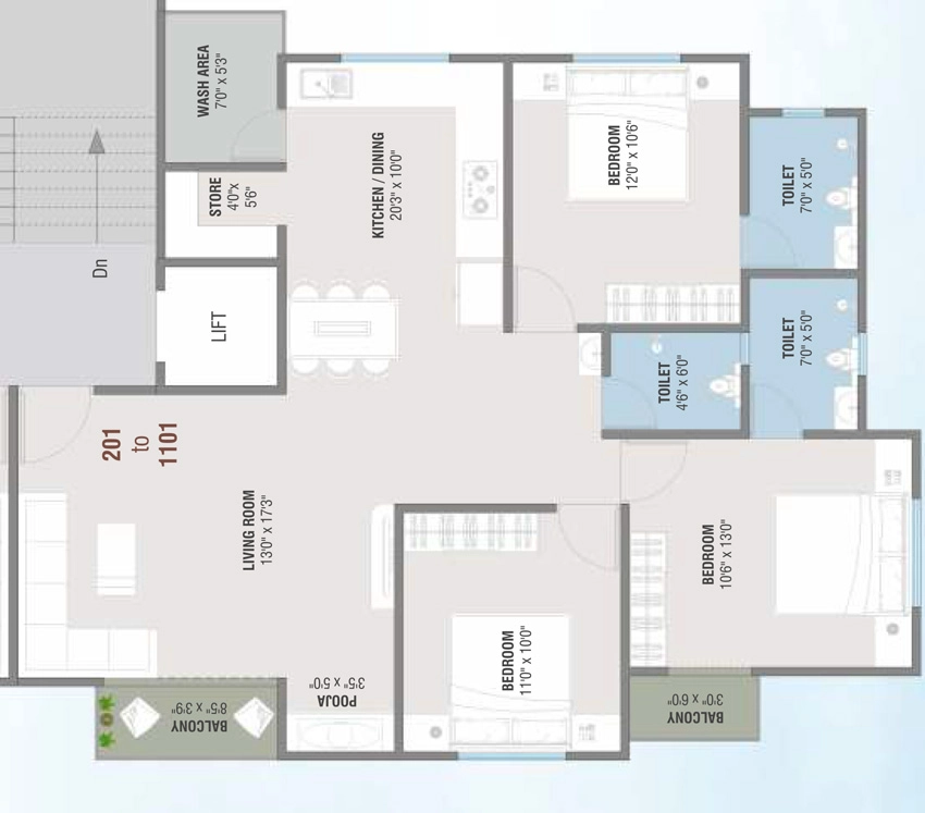3 BHK Flat in Shiv Sunrise Infinity in Ankhol, Vadodara - Image 906068