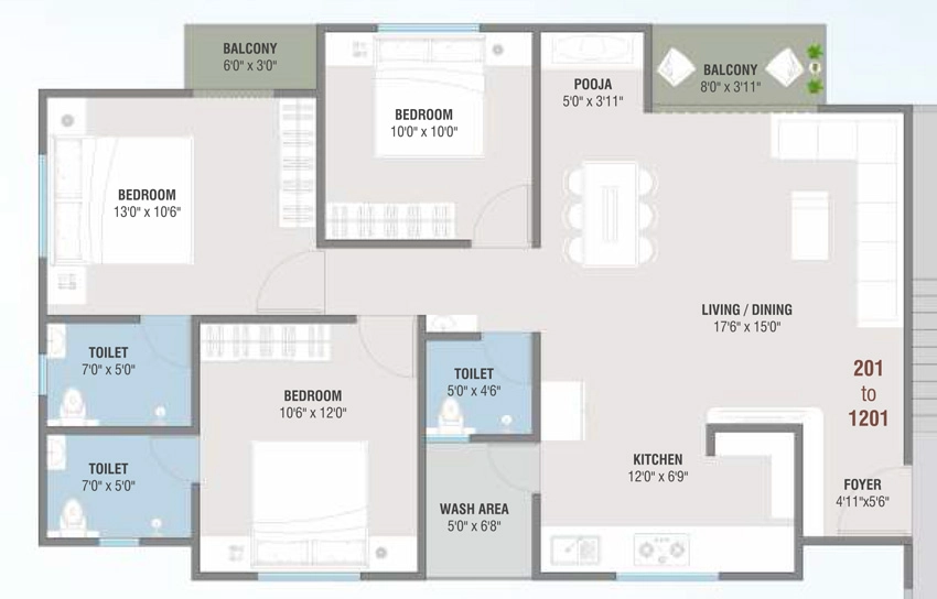 3 BHK Flat in Shiv Sunrise Infinity in Ankhol, Vadodara - Image 906067