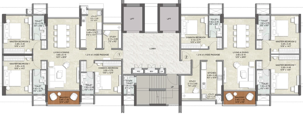Floor Plan of Kalpataru Verbina in Jogeshwari East, Mumbai - Image 375581