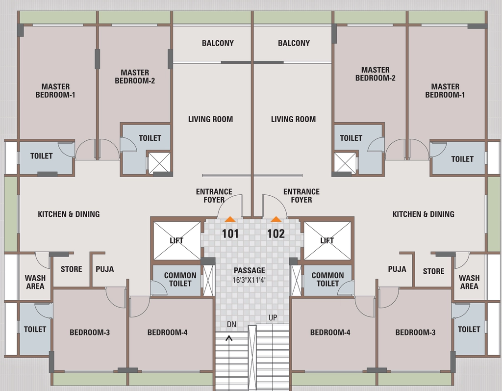Floor Plan of Titan The Residency in Ambawadi, Ahmedabad - Image 375590