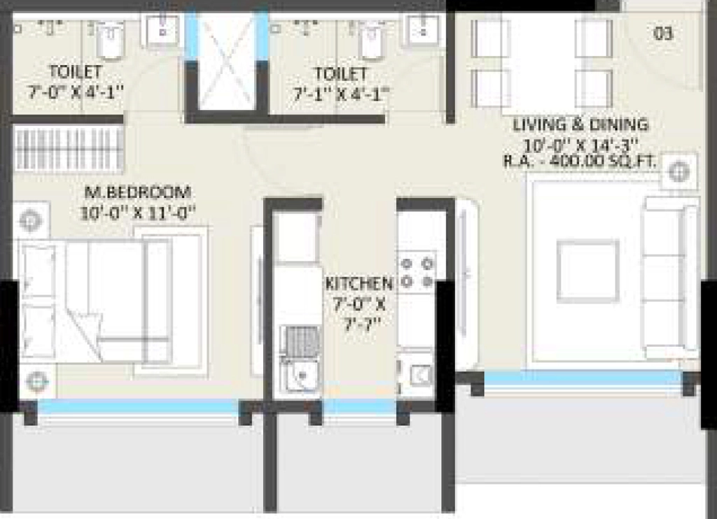 1 BHK Flat in DB Omnetra Malad Vrindavan in Malad West, Mumbai - Image 906084