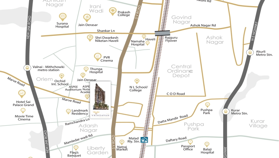 Location of DB Omnetra Malad Vrindavan in Malad West, Mumbai - Image 375618