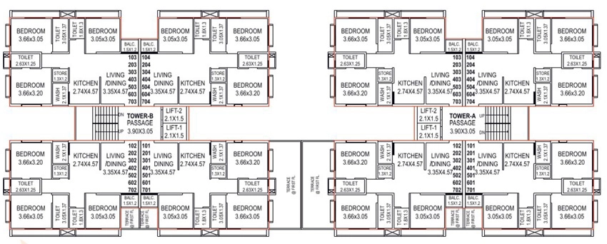 Floor Plan of Karma Aarna Elevate in Kalali, Vadodara - Image 375606