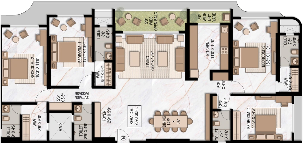 4 BHK Flat in M and K 7 Elements in Bandra West, Mumbai - Image 906089