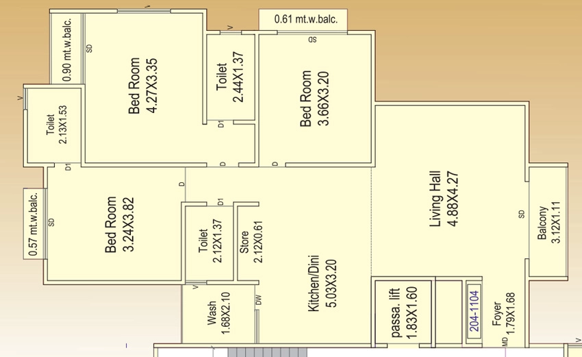 3 BHK Flat in Saroliya Galaxy 73 in Chhani, Vadodara - Image 906093