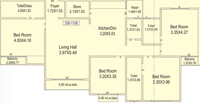 4 BHK Flat in Saroliya Galaxy 73 in Chhani, Vadodara - Image 906094