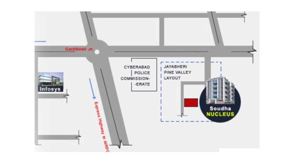 Location of Soudha Nucleus in Gachibowli, Hyderabad - Image 375643