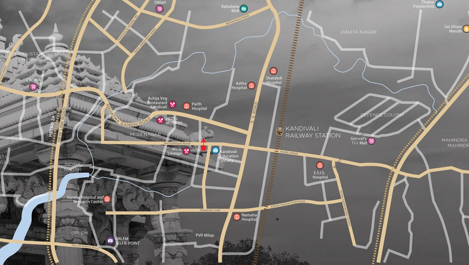 Location of Oxford Navrang Laxmi in Kandivali West, Mumbai - Image 376522