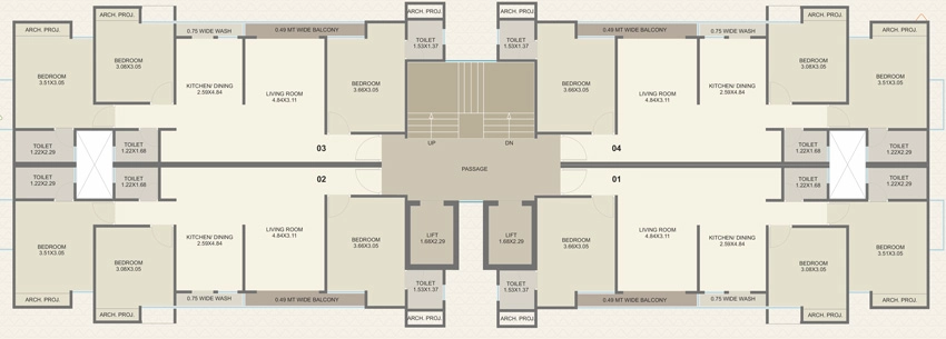 Floor Plan of Sundaram Unity in Waghodia Road, Vadodara - Image 375680