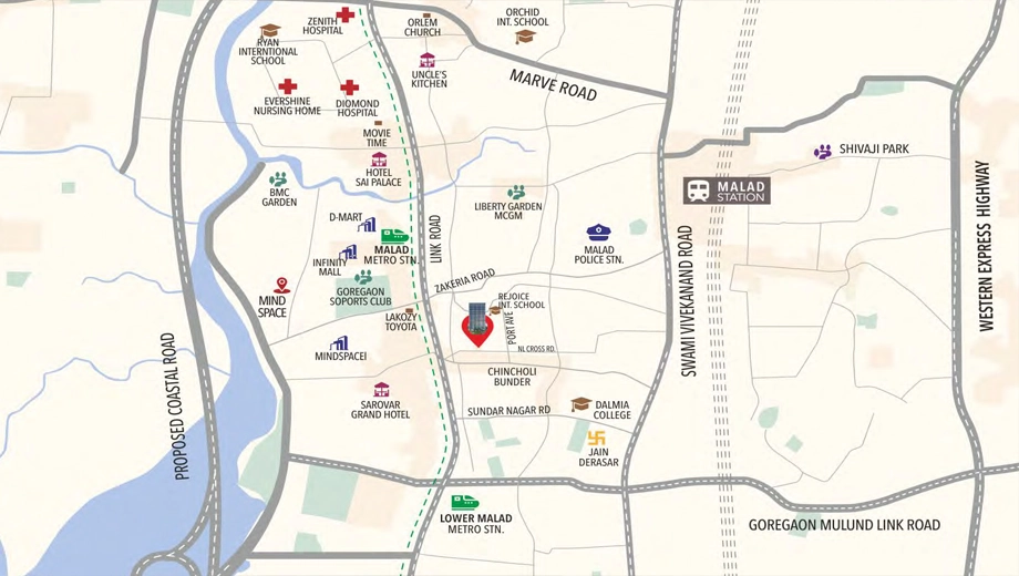 Location of Priyam Residency in Malad West, Mumbai - Image 376932
