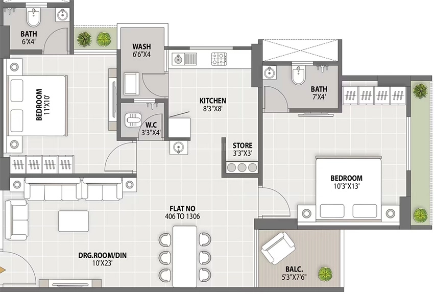 2 BHK Flat in Aayat Avenue in Sarkhej, Ahmedabad - Image 906120