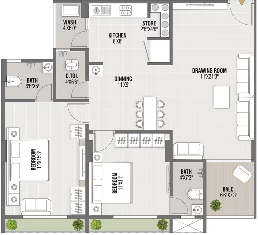 2 BHK Flat in Aayat Avenue in Sarkhej, Ahmedabad - Image 906122