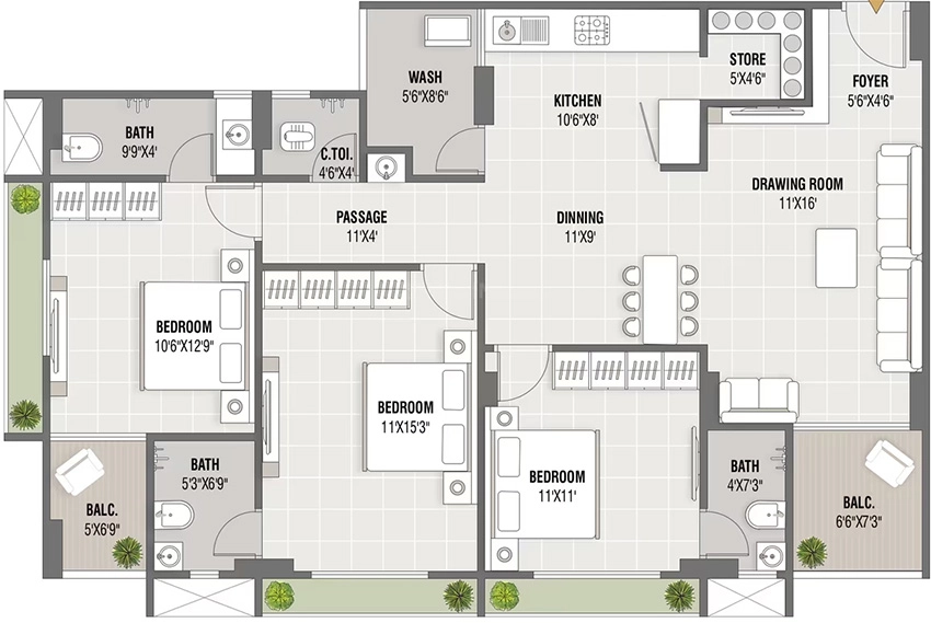 3 BHK Flat in Aayat Avenue in Sarkhej, Ahmedabad - Image 906123