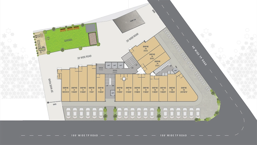 Floor Plan of Commercial Aayat Avenue in Sarkhej, Ahmedabad - Image 375762