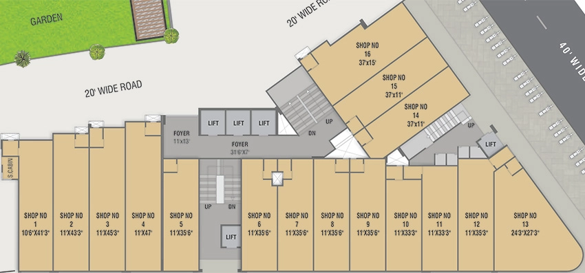 Floor Plan of Commercial Aayat Avenue in Sarkhej, Ahmedabad - Image 375763