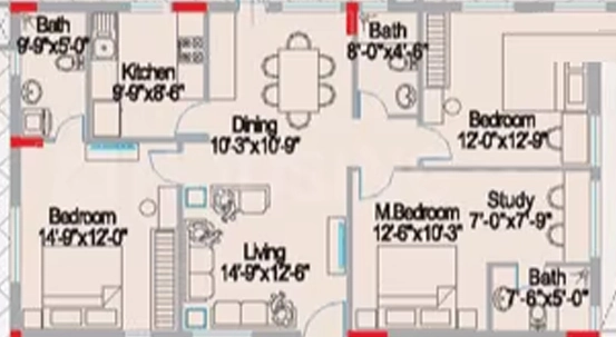 3 BHK Flat in Babukhan Solitaire in Gachibowli, Hyderabad - Image 906131