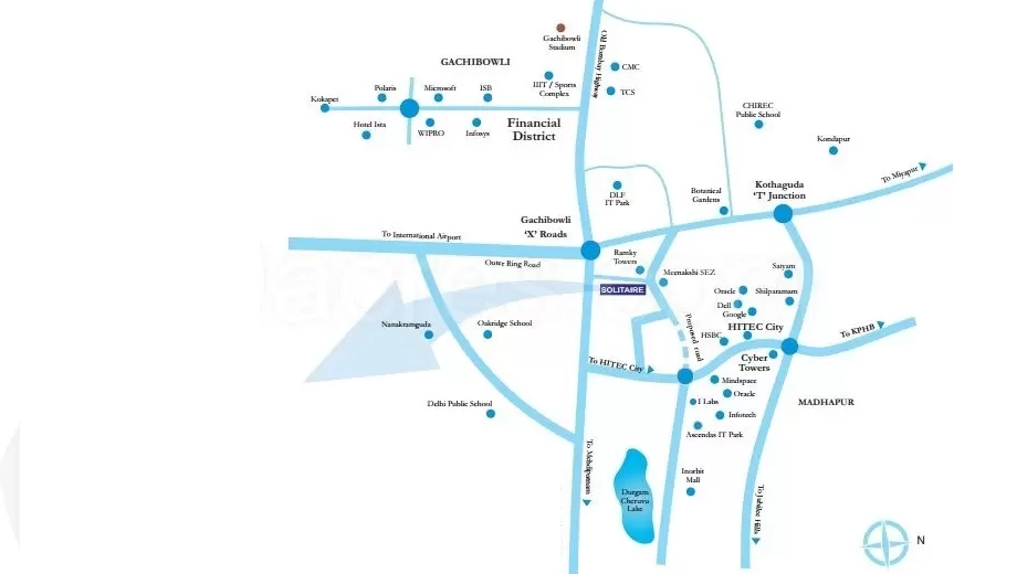 Location of Babukhan Solitaire in Gachibowli, Hyderabad - Image 375767