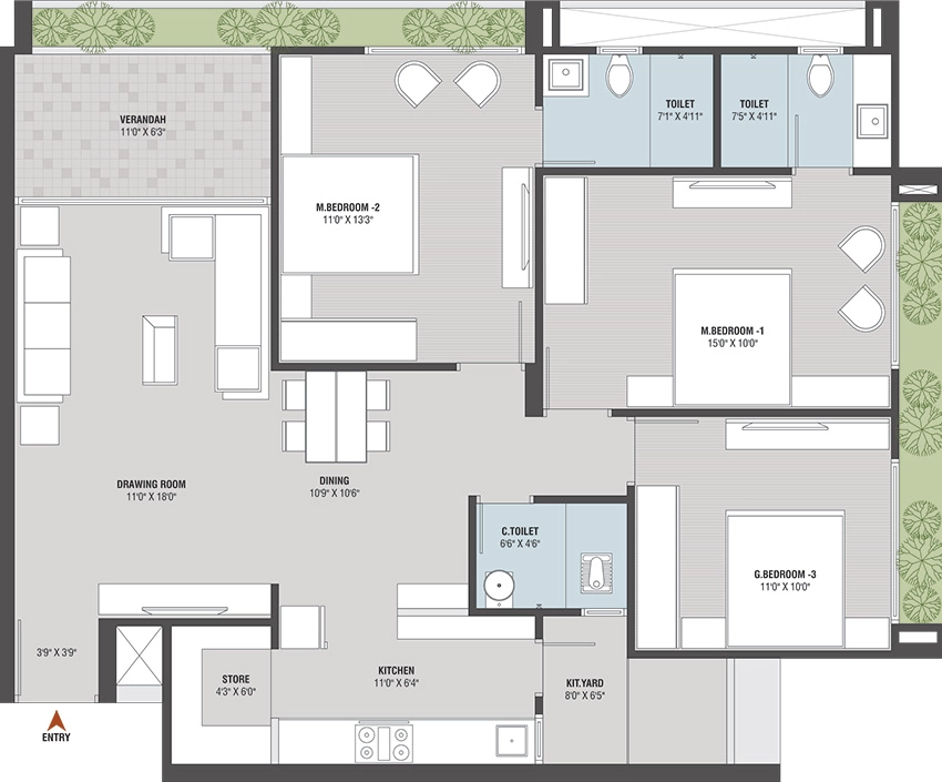 3 BHK Flat in Adarsh Orchid Residency in Nikol, Ahmedabad - Image 906141