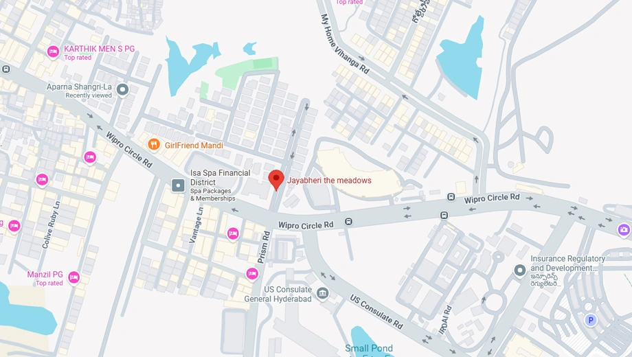 Location of Jayabheri The Meadows in Gachibowli, Hyderabad - Image 375779
