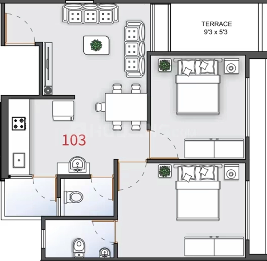2 BHK Flat in Aditi Folly Heights in Gota, Ahmedabad - Image 906154