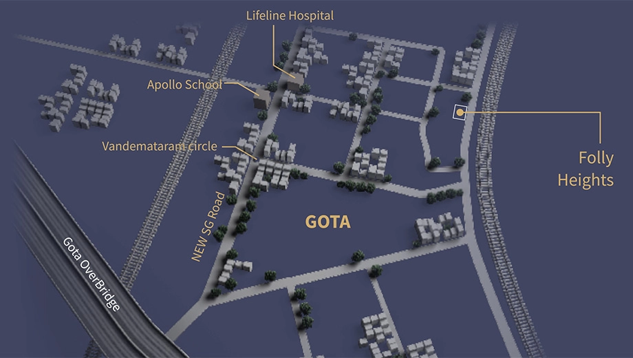 Location of Commercial Aditi Folly Heights in Gota, Ahmedabad - Image 375807