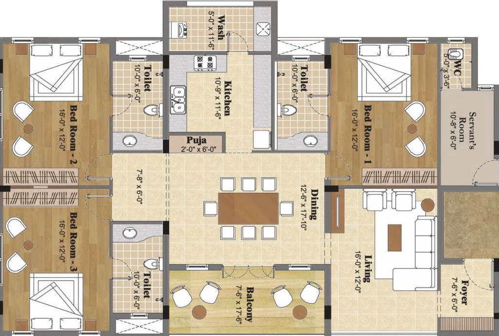 3 BHK Flat in Etica Saptami in RA Puram, Chennai - Image 906163