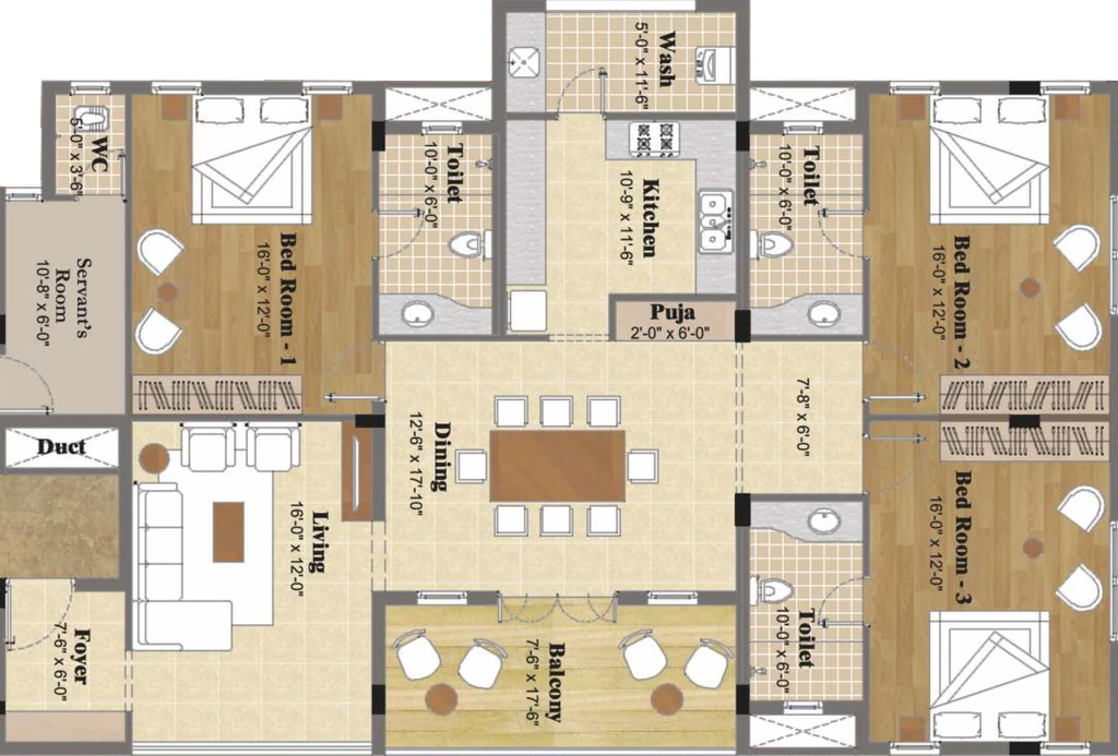3 BHK Flat in Etica Saptami in RA Puram, Chennai - Image 906164
