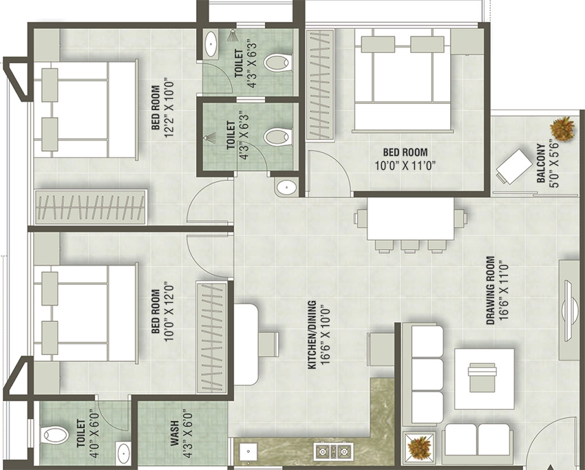 3 BHK Flat in Altair Baagban Elite in Rakhial, Ahmedabad - Image 906162