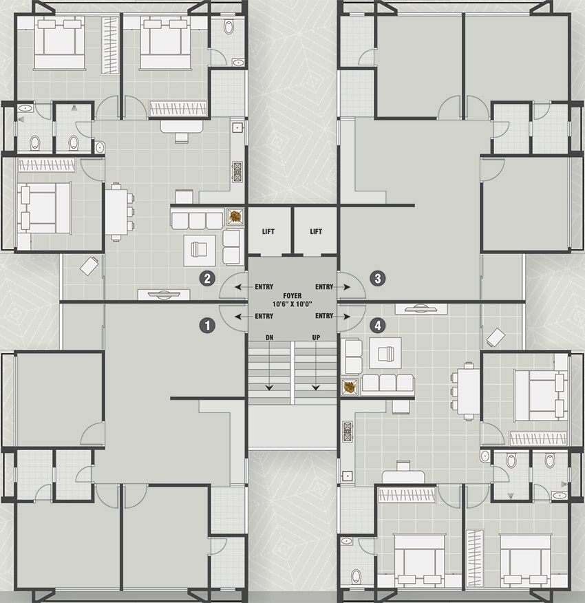 Floor Plan of Altair Baagban Elite in Rakhial, Ahmedabad - Image 375830