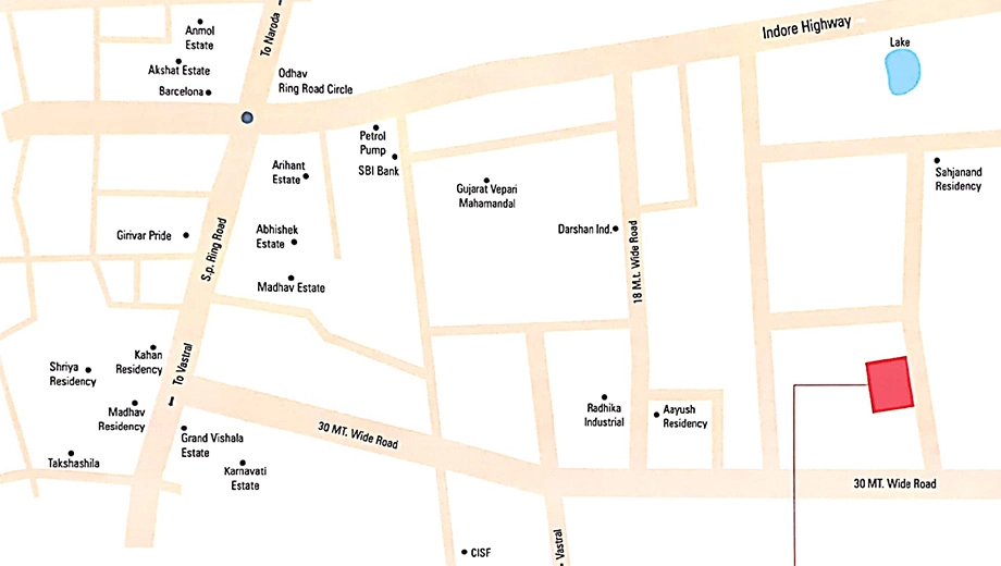Location of Anand Tulsi Residency in Singarwa, Ahmedabad - Image 375834