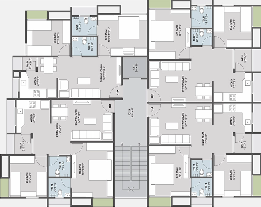 Floor Plan of Ananta Mahalaxmi Dream Home in South Bopal, Ahmedabad - Image 375850